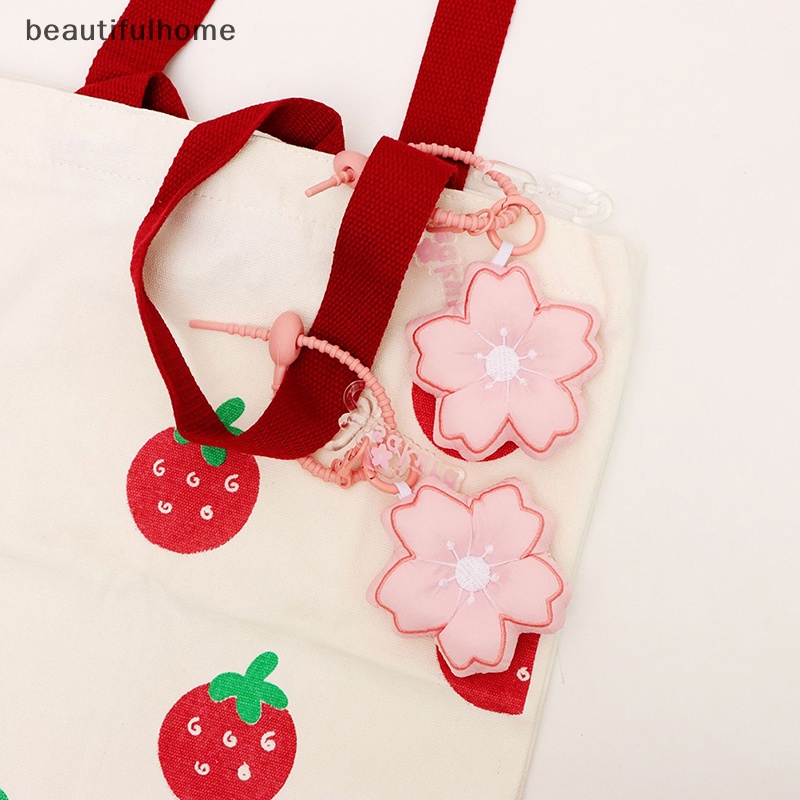 {beautifulhome} Fashion Sakura Bunga Liontin Lanyard Gantungan Kunci Keyring Bag Gantung Hiasan Tali Aksesoris Hadiah.