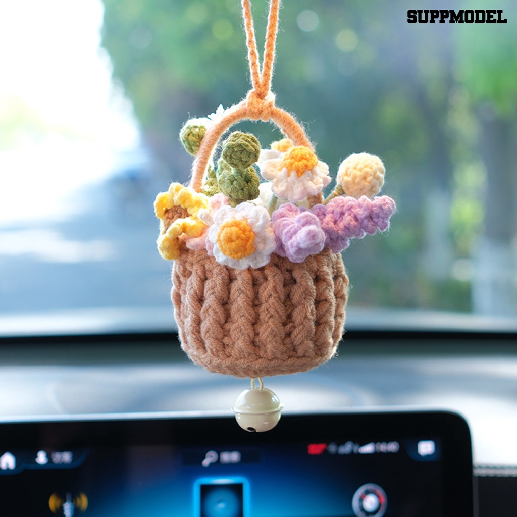 [SM]Crafted Floral Car Pendant Rose Sunflower Basket Charm Untuk Mobil Dekorasi Rumah Kantor Hadiah Yang Sempurna