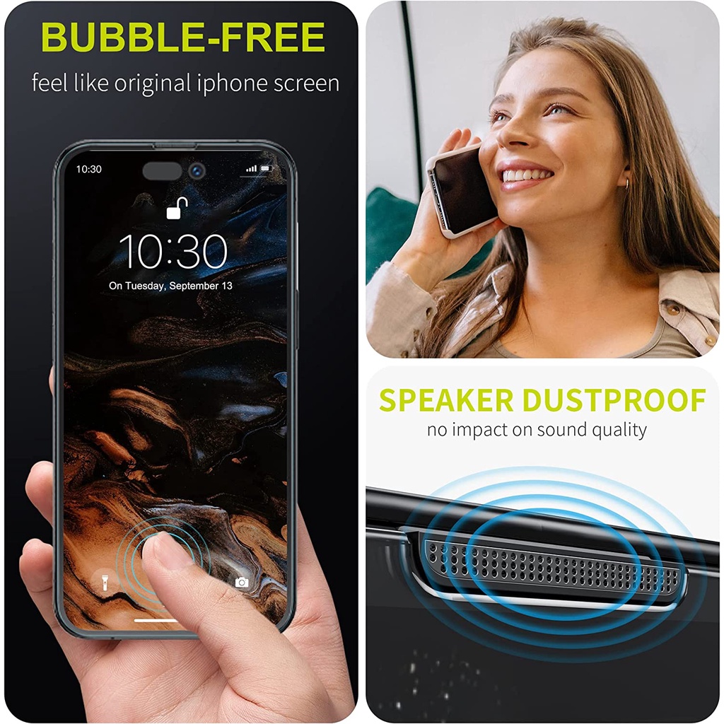 IPHONE Pelindung Layar Privasi Untuk Iphone14 13 12 11 Pro Max Anti Spy Tempered Glass Film Untuk Iphone14Plus 13 [Tanpa Debu Pasang]