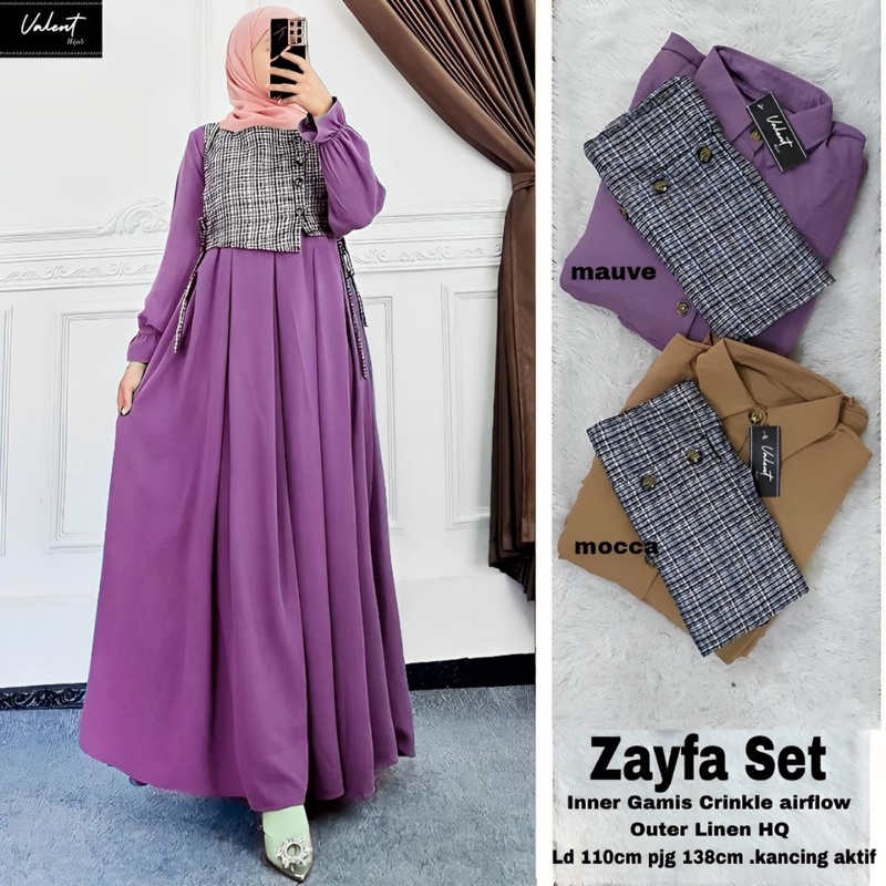 KAMILA SET • ZAYFA SET ORI VALENT | Crinkle Airflow Setelan Rok