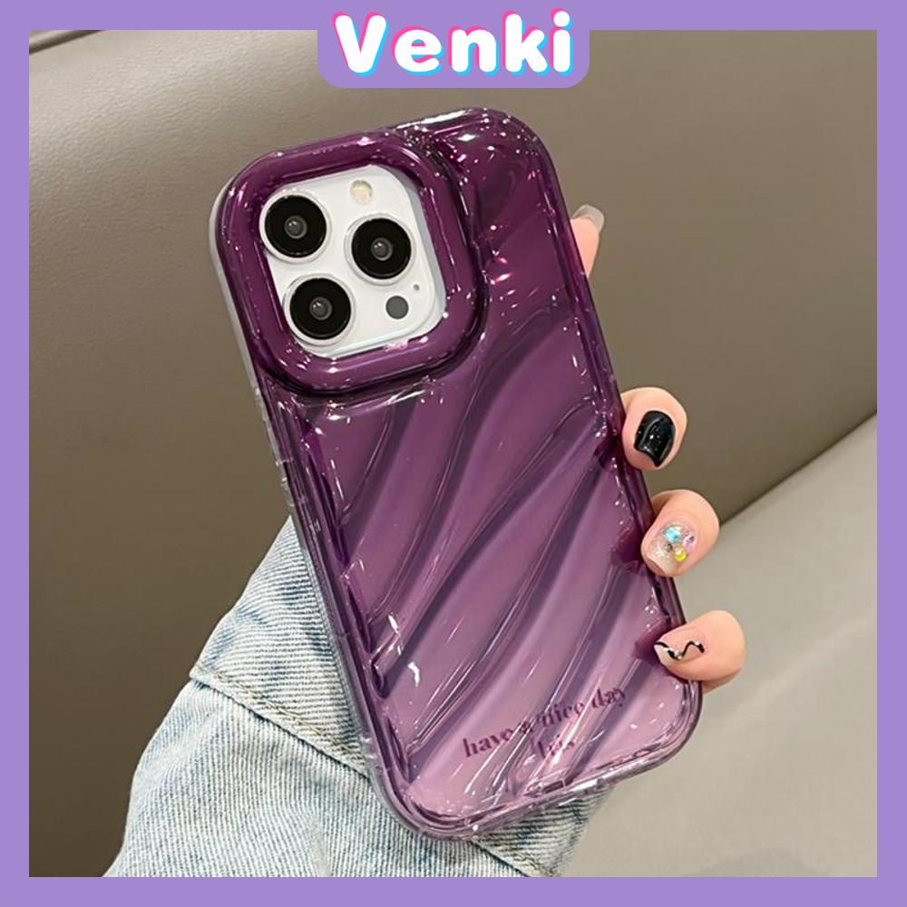 VENKI - Untuk iPhone 11 iPhone Case Laser Reflektif Bening Phone Case TPU Soft Shockproof Airbag Case Gradien Ungu Kompatibel dengan iPhone 14 Pro max 13 Pro max 12 Pro Max XR XS 7