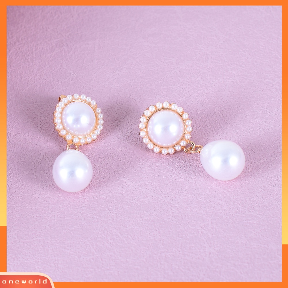 [ONR] Perak Jarum stud Anting Istana retro Sastra Perancis Tetesan Air Tekstur Mutiara Anting Anting earrings