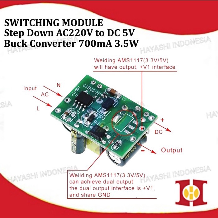 5V 700mA 3.5W Switch Power Supply Module AC DC Adaptor Buck Converter