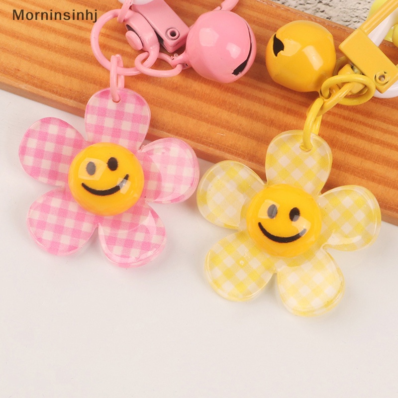 Mornin Lucu Smiley Face Bunga Bunga Matahari Warna Kisi Gantungan Kunci Dengan Bell Ransel Key Pendant Keyrings Aksesoris Kawaii Key Ring Mainan Pesona Hadiah Ornamen id