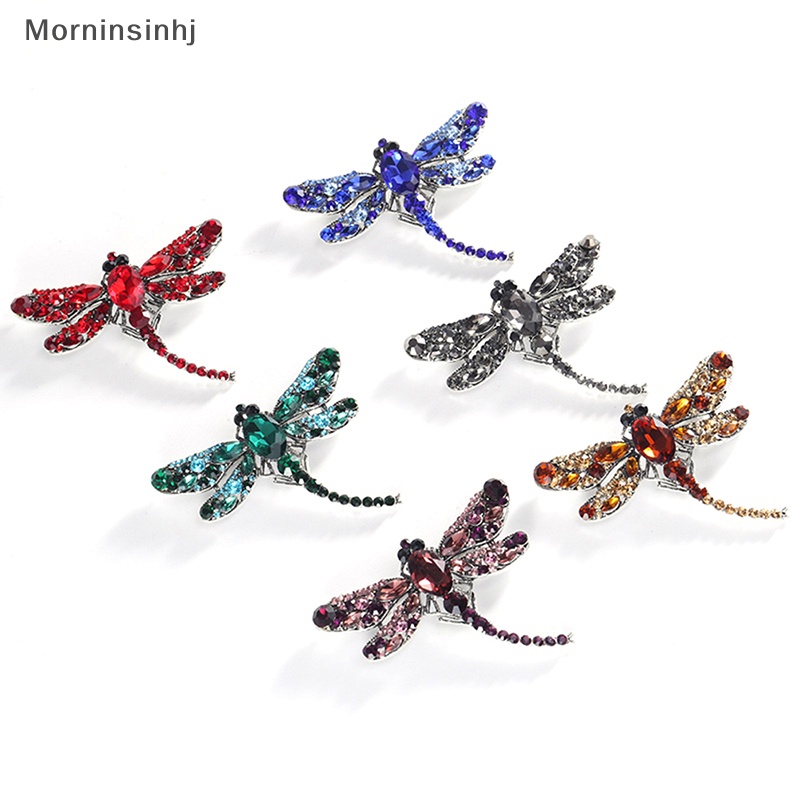 Mornin Kristal Vintage Capung Bros Untuk Wanita Fashion Serangga Brooch Pin Perhiasan id