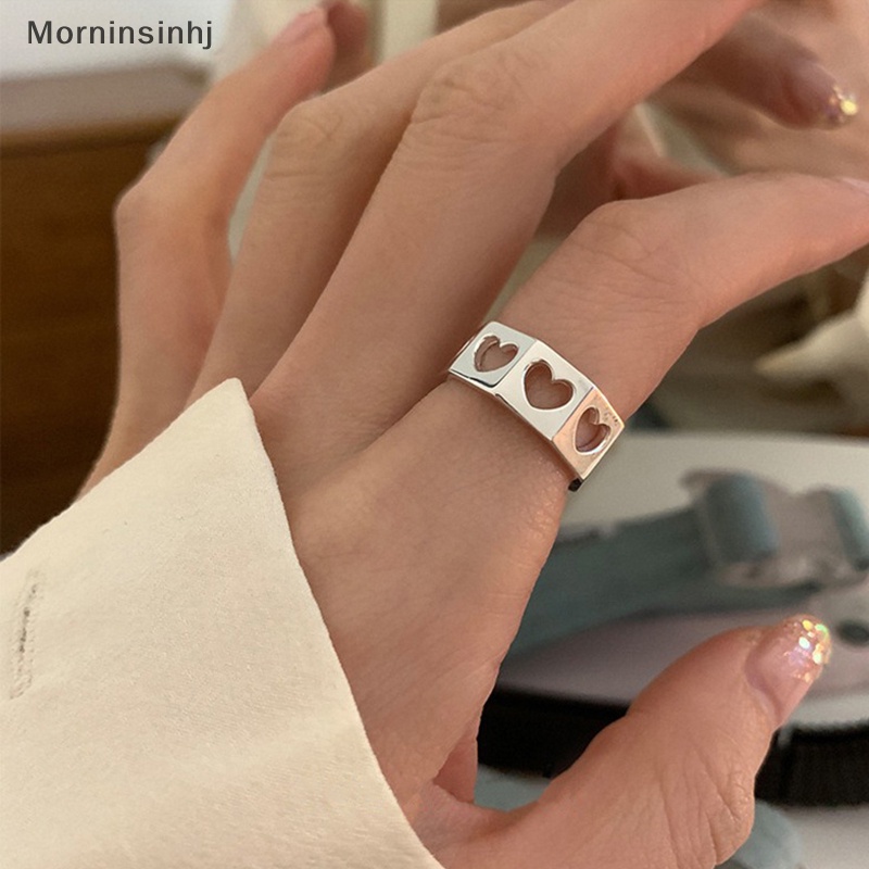 Mornin Geometris Berongga Jantung Pembukaan Cincin Sederhana Fashion Adjustable Jari Telunjuk Rings Untuk Wanita Minimalis Fashion Perhiasan Pesta Hadiah id