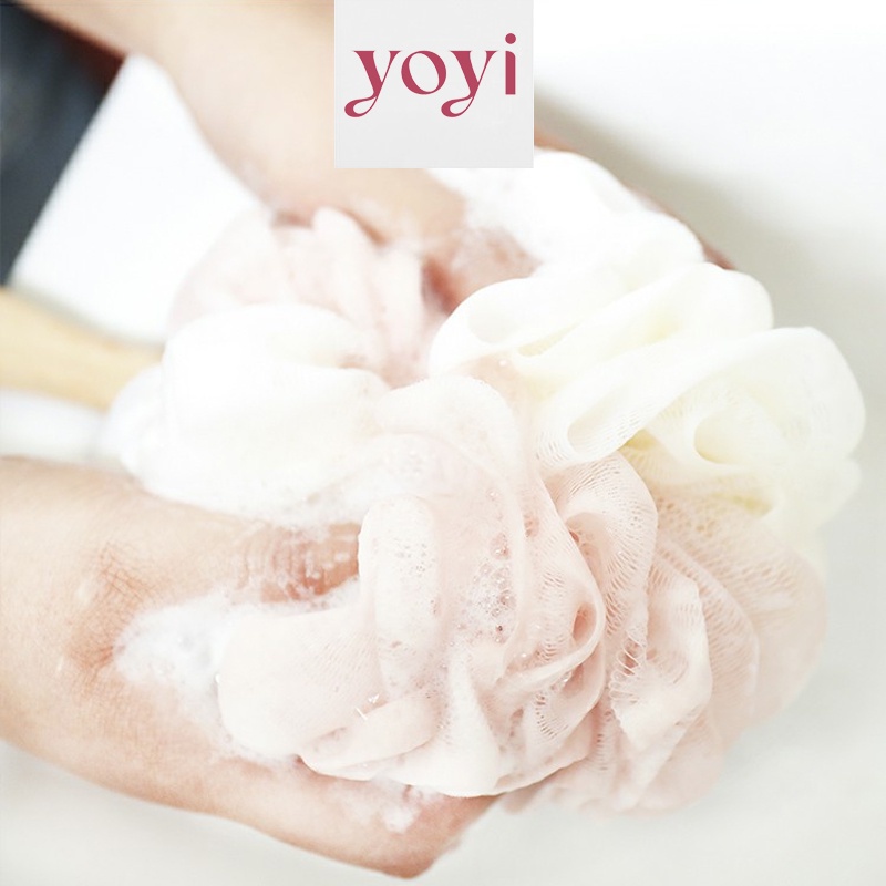 Sikat mandi punggung gagang kayu / Shower puff