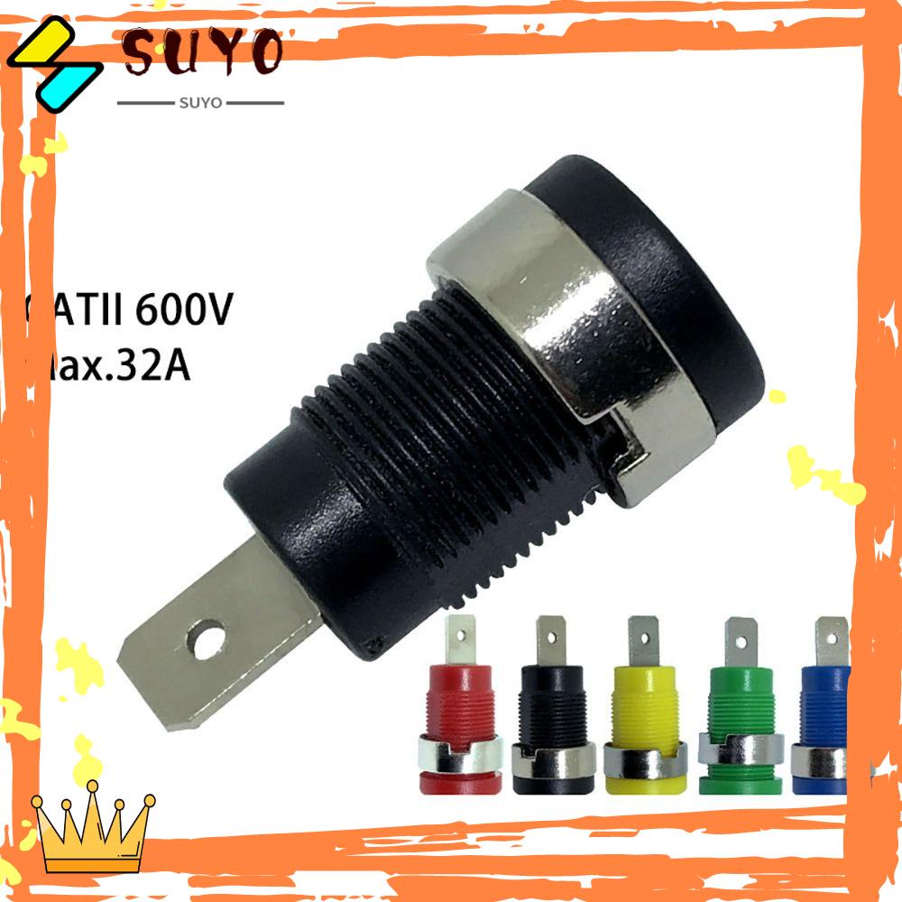 Suyo 4mm Banana Socket Bukaan 12mm Konektor Listrik Connector Banana Plug Jack Female Terminal Tembaga Murni