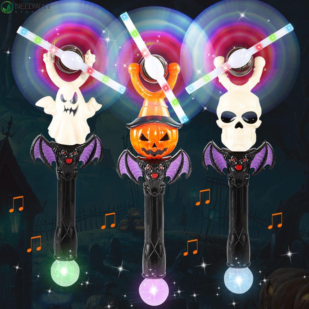 NEEDWAY Needway Halloween Glow Stick Lucu Halloween Bentuk Strip Kedip Menyala Suasana Meriah Bercahaya Kincir Angin Mainan Musik Luminous Sticks