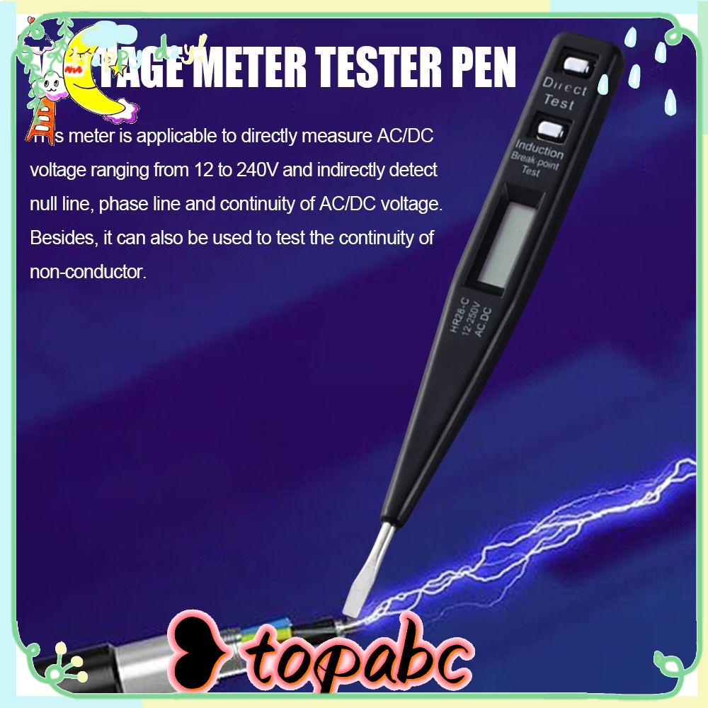 TOP 3pcs Voltage Meter Tester Pen Presisi Tinggi LCD Display Power Outlet Detector Indikator Elektrik