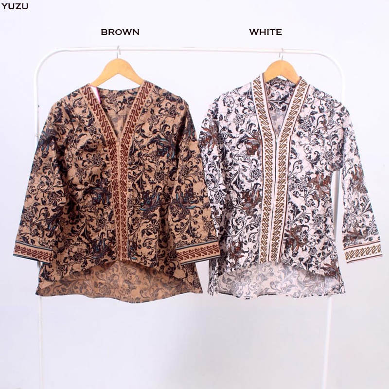 Evercloth Palmy / Yuzu Atasan Wanita Blouse Batik Wanita Lengan Panjang