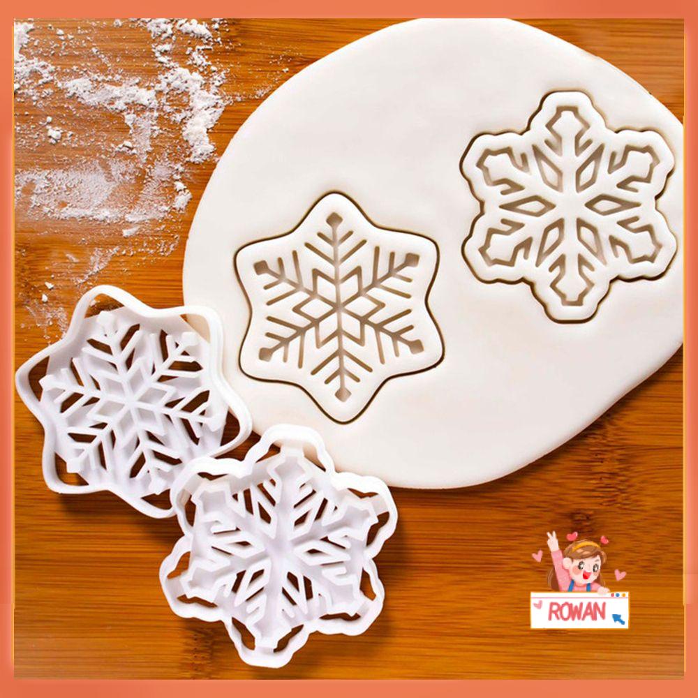 R-FLOWER 4 Pcs Cetakan Kue Kering Embosser Pastry Dekorasi Biskuit Cap Baking Fondant Natal Snowflake