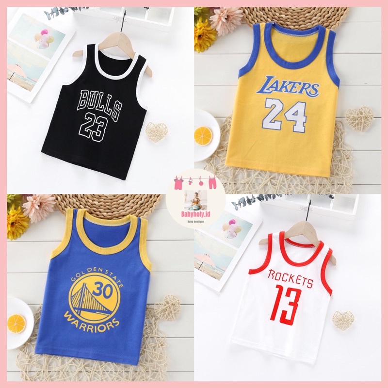 Baju Singlet Bola Basket Anak Cowok / Kaos Singlet Anak / Baju Olahraga Anak / Baju Basket