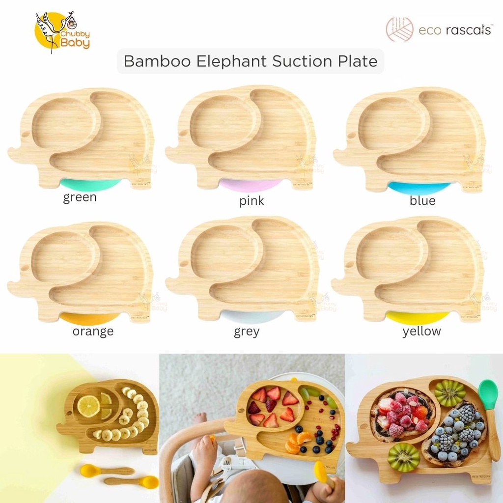 Eco Rascals Bamboo Elephant Suction Plate