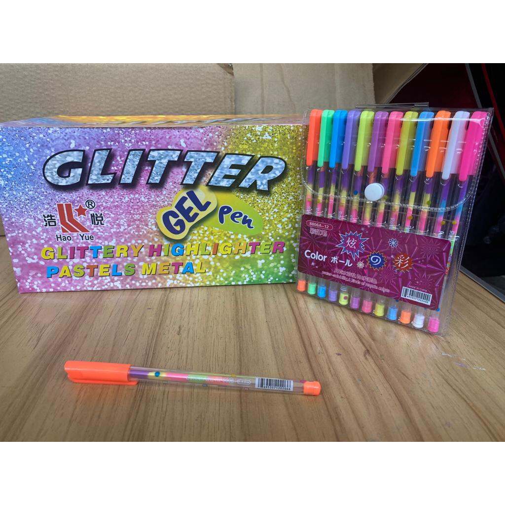 BOLPOINT ZUIXUA GEL GLITTER || Bolpoint Xuizua raibow pelangi 6 PCS 3