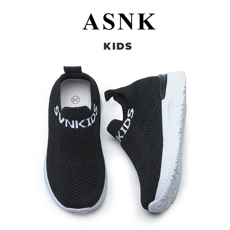 [GROSIR][COD] SEVEN_DAY SEPATU SLIP ON RAJUT ANAK-ANAK UNTUK USIA 3-9 TAHUN / BOY &amp; GIRL WM2331 HITAM