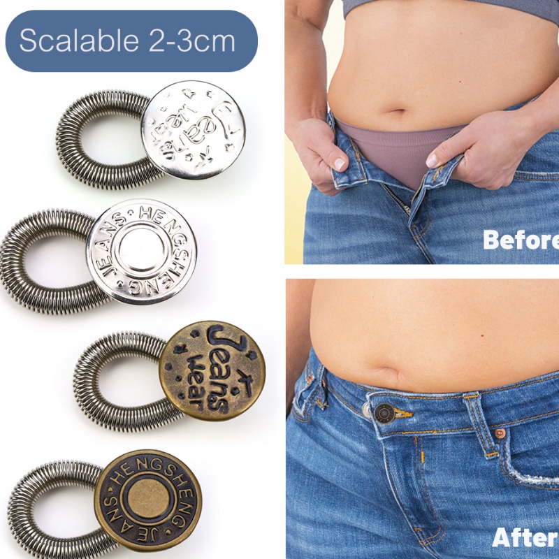 Baru Ditarik Jahitan Bebas Musim Semi Ekspanding Pinggang Tombol Universal Adjustable Jeans Expand Buckle Waistband Expanders