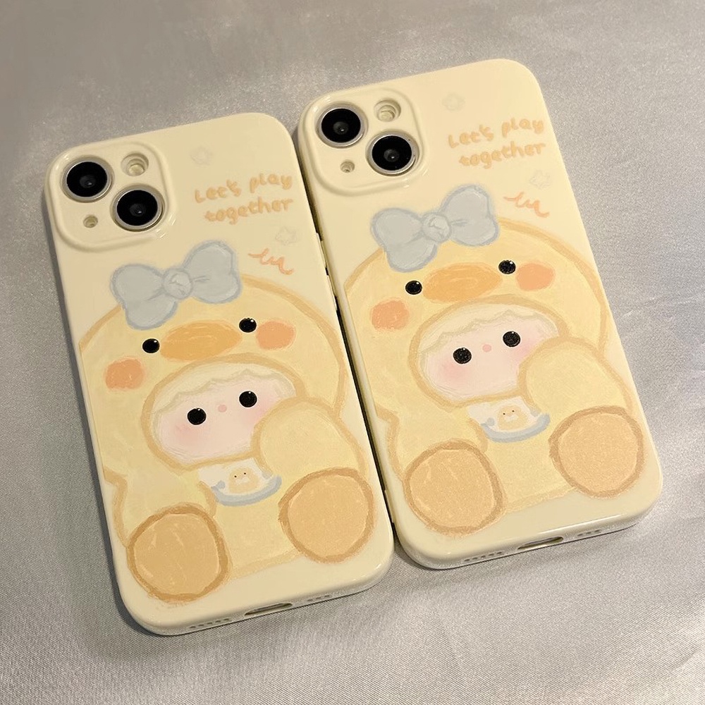 Casing Ponsel Bebek Kembung Kuning Susu Kompatibel Untuk iPhone 14 Pro Max13 12 11 Pro Max TPU Lembut Shockproof Sarung Handphone