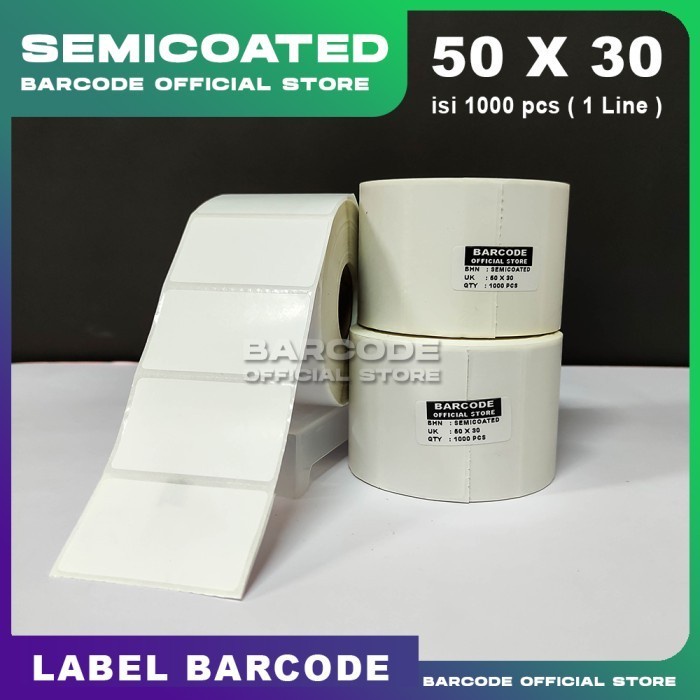 

Label Stiker Semicoat 50x30mm / 50 x 30 / 50x30 mm 1 Line (1 Slop) PST79