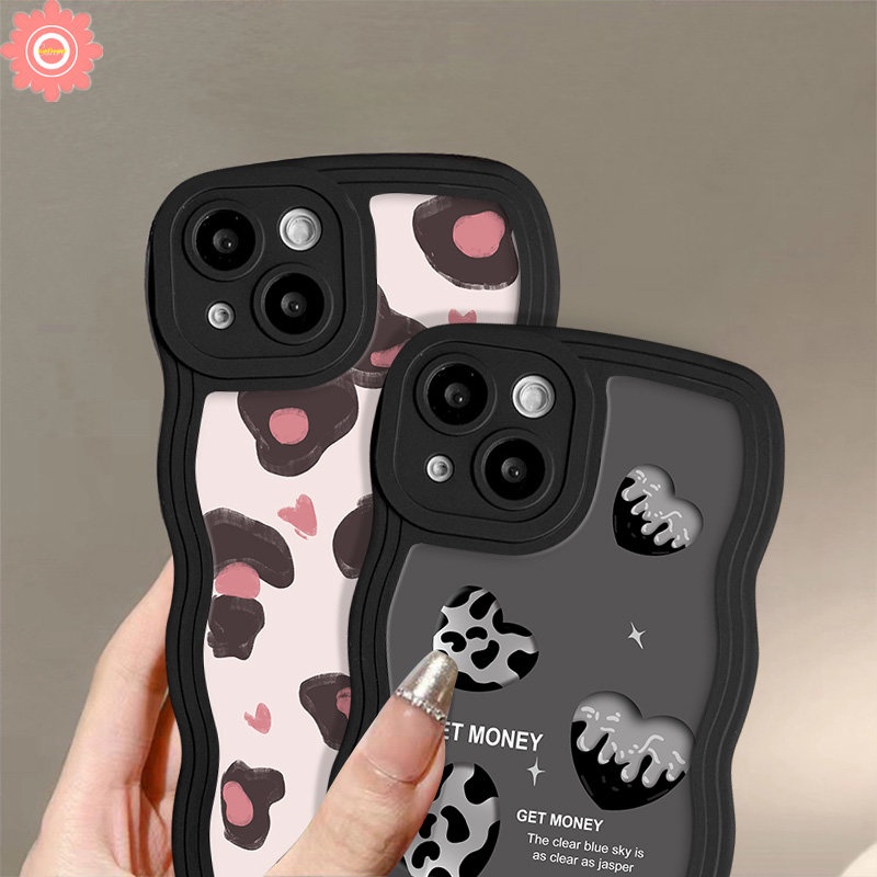 IPHONE Casing Motif Leopard Retro Kompatibel Untuk Iphone11 14 13 12 Pro Max XR X XS Max 8 7 6s 6 14 Plus Se2020 Grafiti Lembut Zebra Stripe Love Heart English Wavy Edge Cover