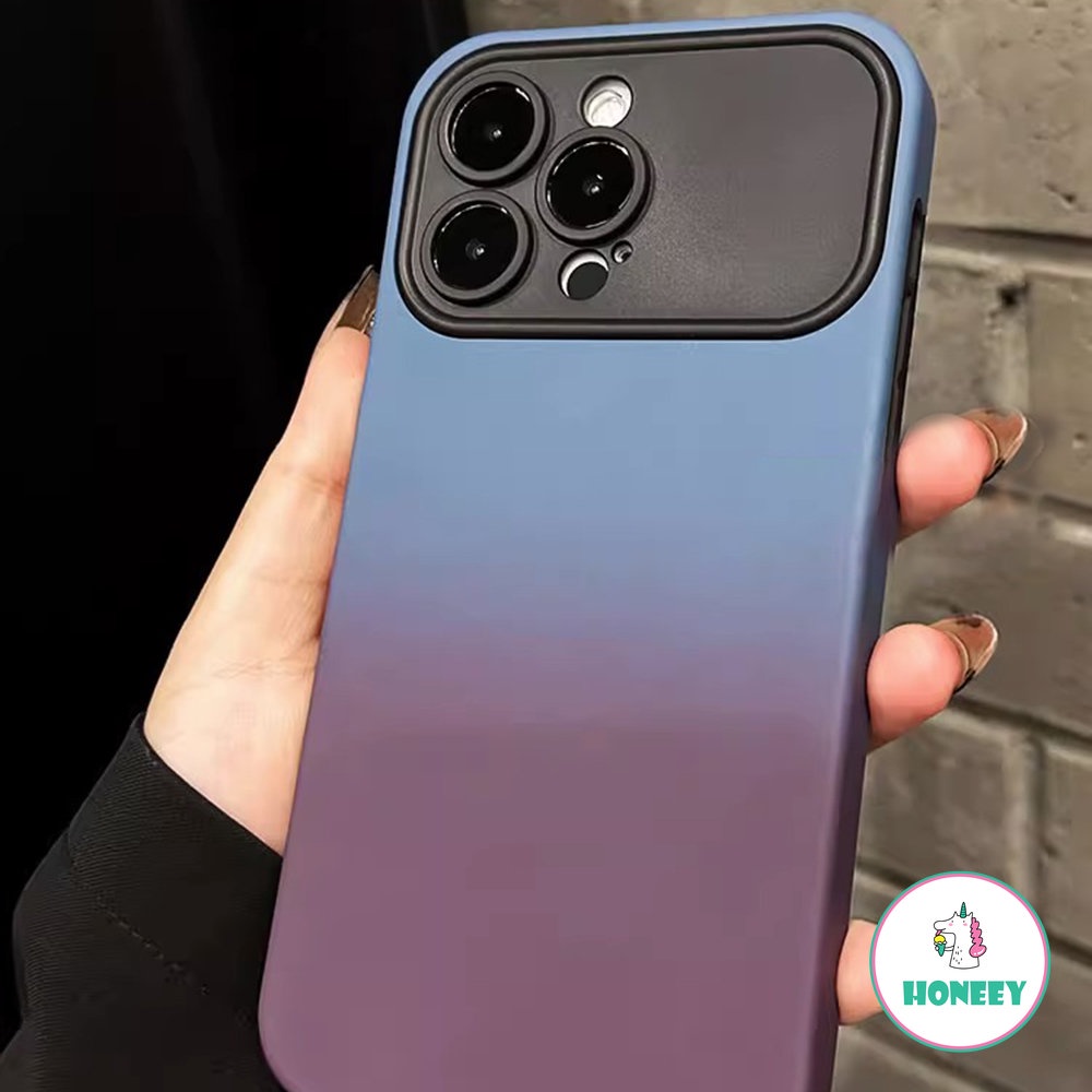 IPHONE Retro Gradient Art Pelindung Lensa Case Untuk Iphone14 13 12 11 Pro Max Case Lucu Soft Cover Mewah Shockproof Matte Phone Case