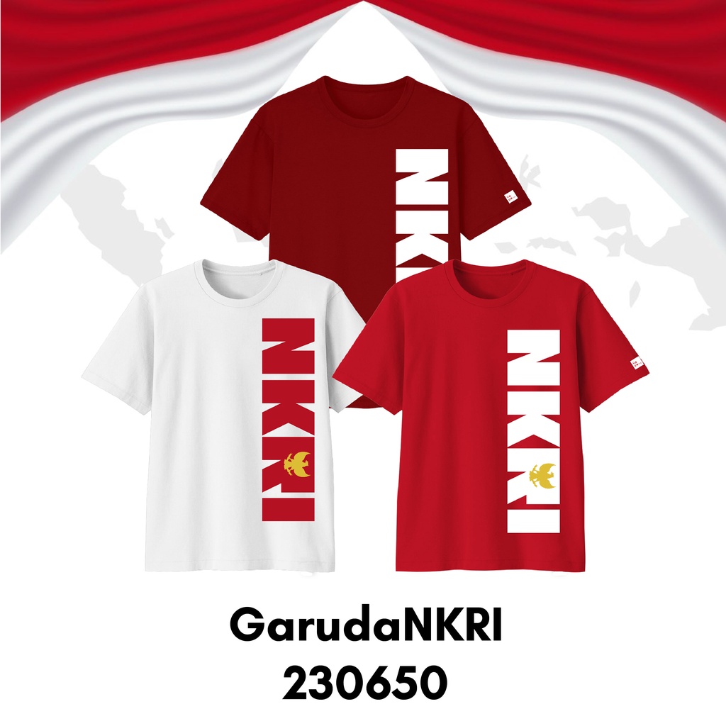 Baju Kaos Kemerdekaan Size Bayi Sampai Dewasa Seri 1ndONEsia Bahan Katun Combed 30s