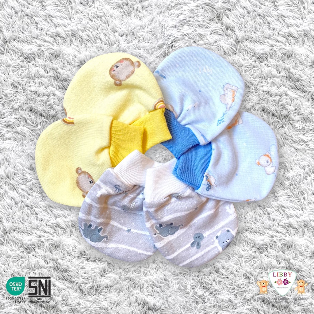 Libby -Baby Zoo | Sarung Tangan dan Kaki Bayi Karet 3set