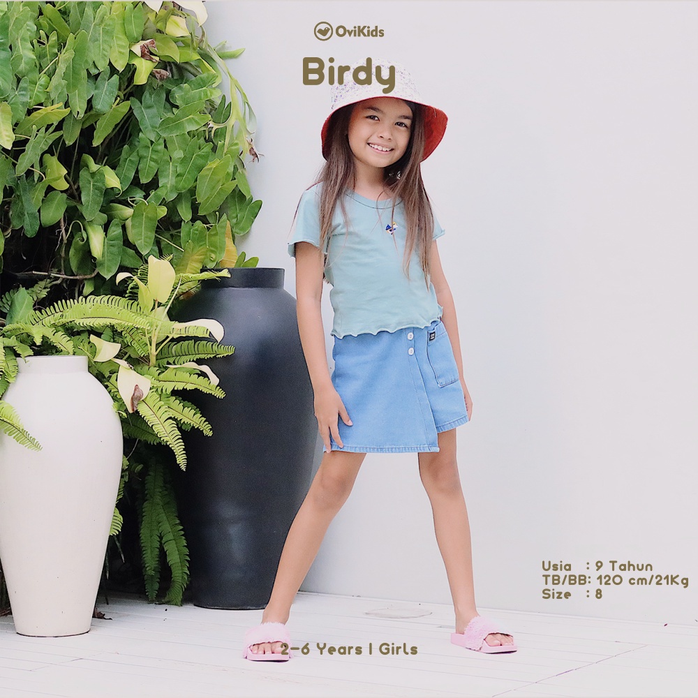 OVIKIDS BIRDY / KAOS ANAK PEREMPUAN CURLY CROP TOP