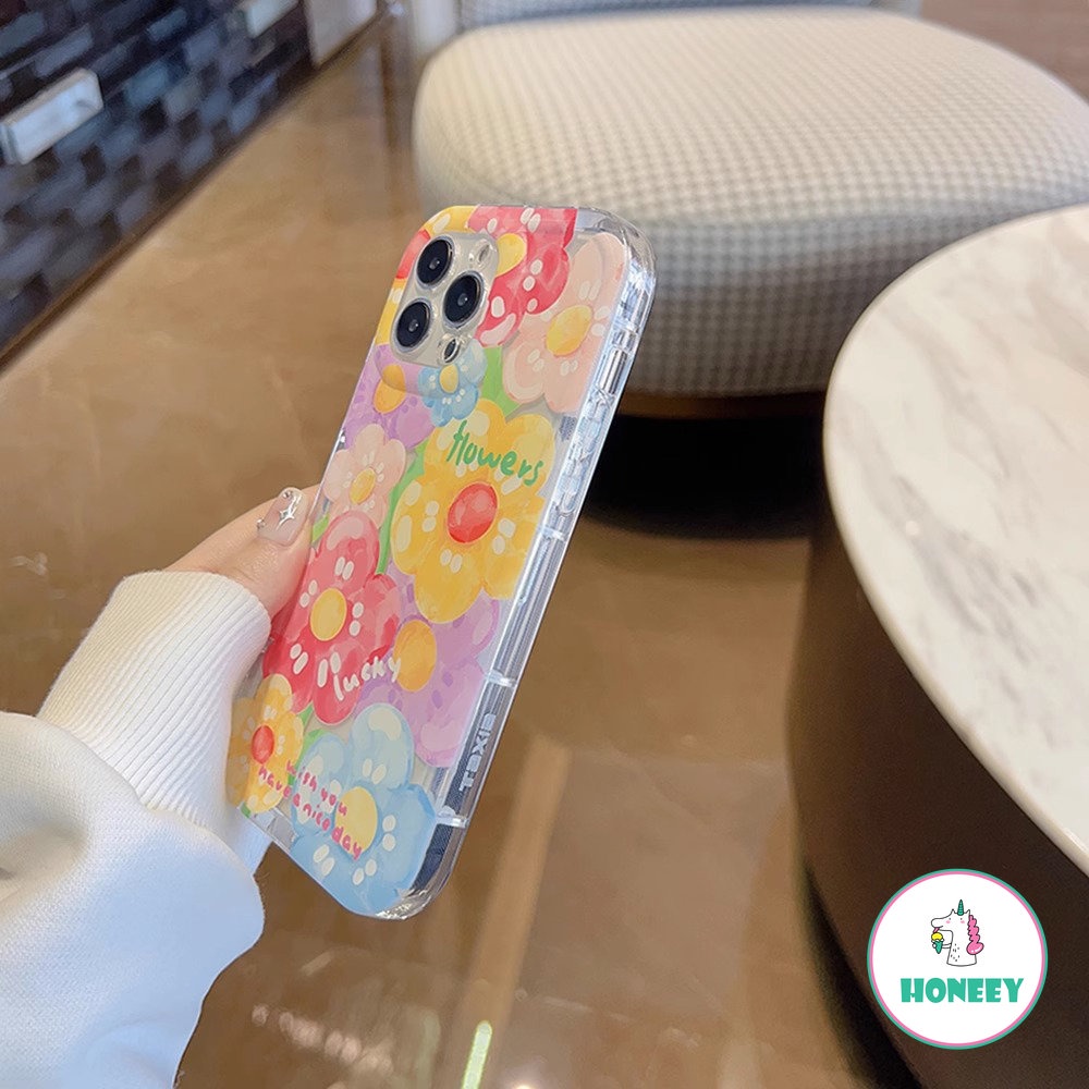 Retro Sweet Summer Sun Flower Oil Painting Art Cartoon Phone Case for IPhone 14 13 11 12 Pro Max 14 Plus Case Cute Soft Cover