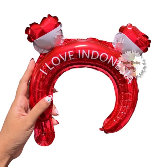 Balon Foil Bando MERAH PUTIH / Headband Balloon / Balon DIRGAHAYU RI