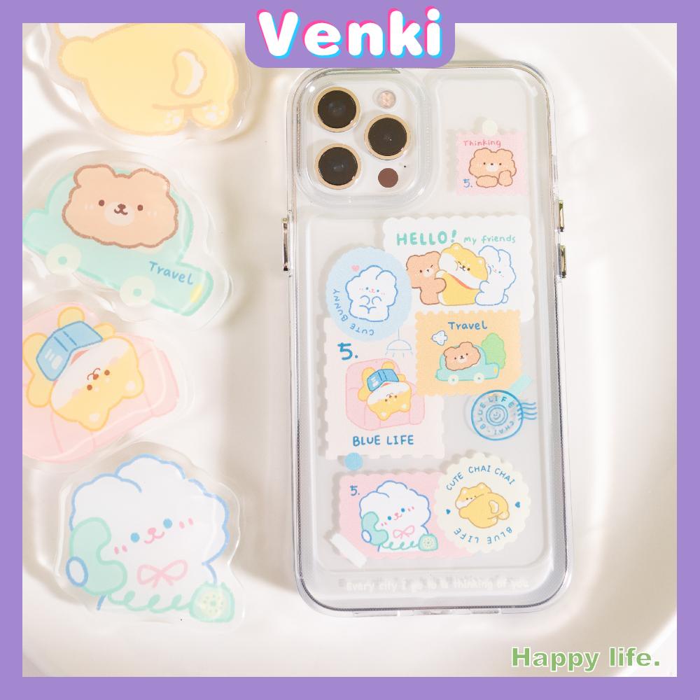 VENKI - Untuk iPhone 11 Ponsel Case Bening Lubang Besar Ruang Case TPU Soft Shell Shockproof Perlindungan Kamera Hewan Lucu Kompatibel dengan iPhone 14 13 Pro max 12 Pro Max 11 xr xs 7 8 Plus