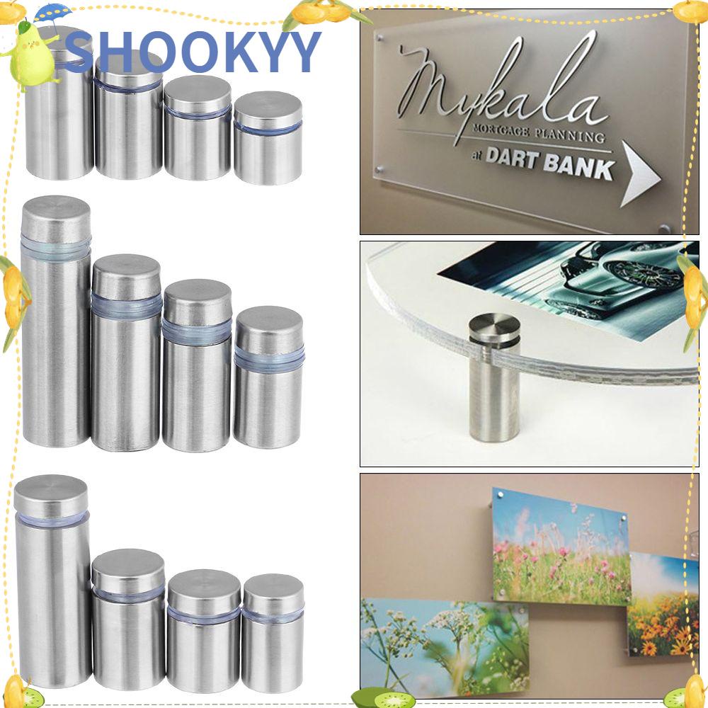 CHOOKYY 4/6 /10Pcs Sekrup Memperbaiki Papan Iklan Papan Dekorasi Akrilik Stainless Steel Yang Bermanfaat Kuku Tetap