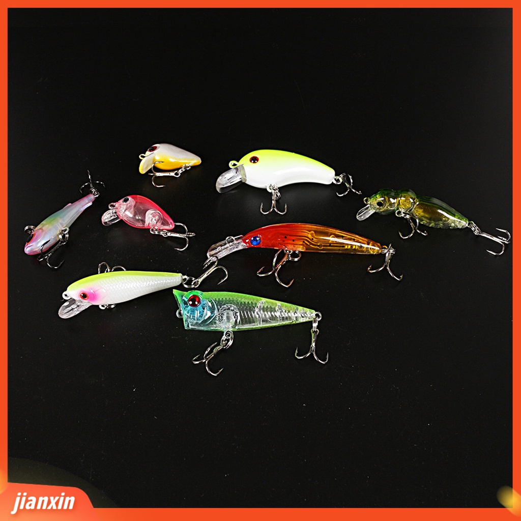 (In Stock) 10Pcs /Box 3g Umpan Pancing Simulasi 3D Fisheyes Tajam Kait Reusable Tahan Lama Daya Tarik Ikan Universal Tenggelam Ikan Kecil Popper VIB Payet Engkol Umpan Keras Peralatan Memancing