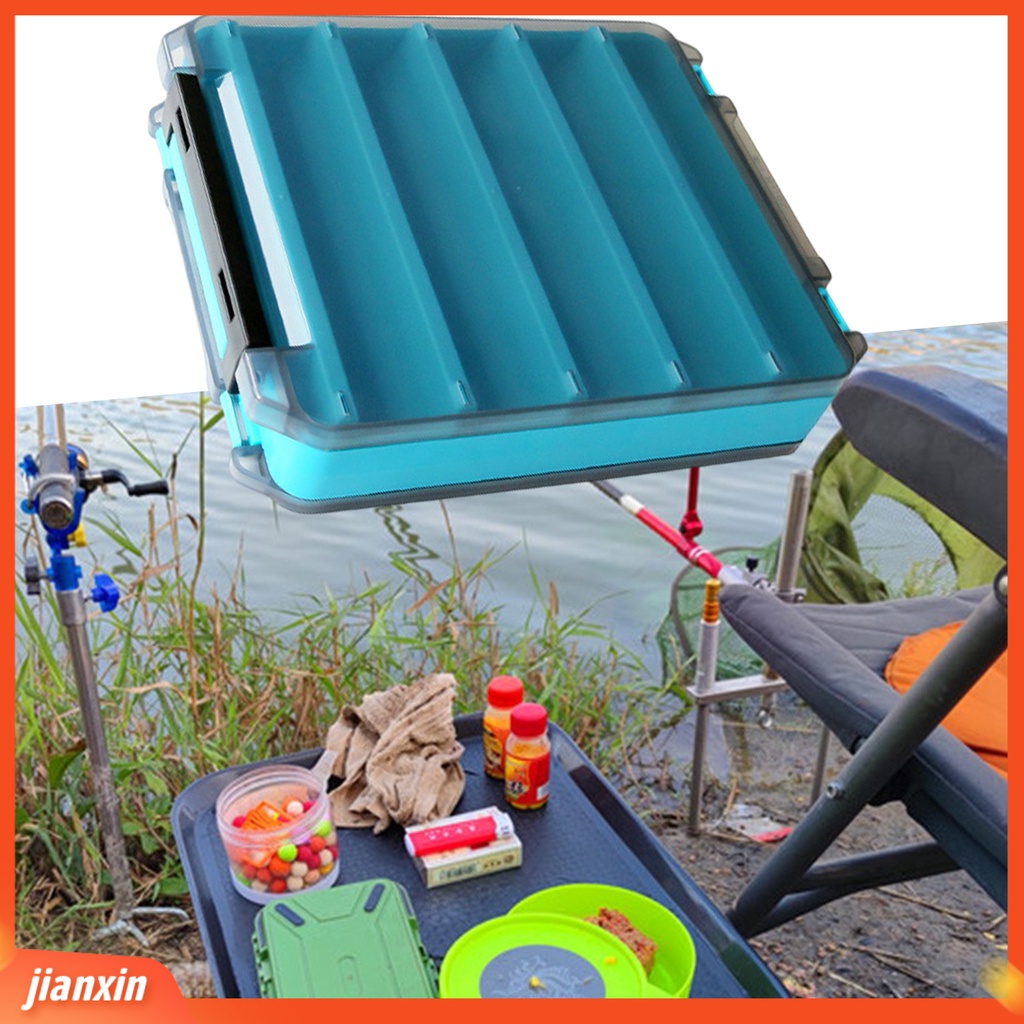 (In Stock) Kotak Umpan Pancing Dua Sisi 10/12 Grids Portable Handle Transparan Terlihat Multifungsi Umpan Plastik Hook Tackle Container Box Untuk Memancing Di Luar Ruangan