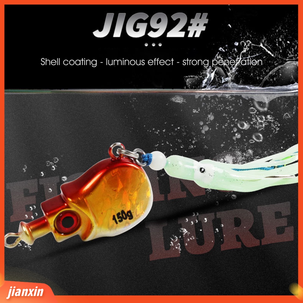 (In Stock) 150g /6cm Umpan Ikan Umpan Mirip Hidup Menggoda Logam Hidup Luminous Jig Head Luminous Umpan Buatan Untuk Angling