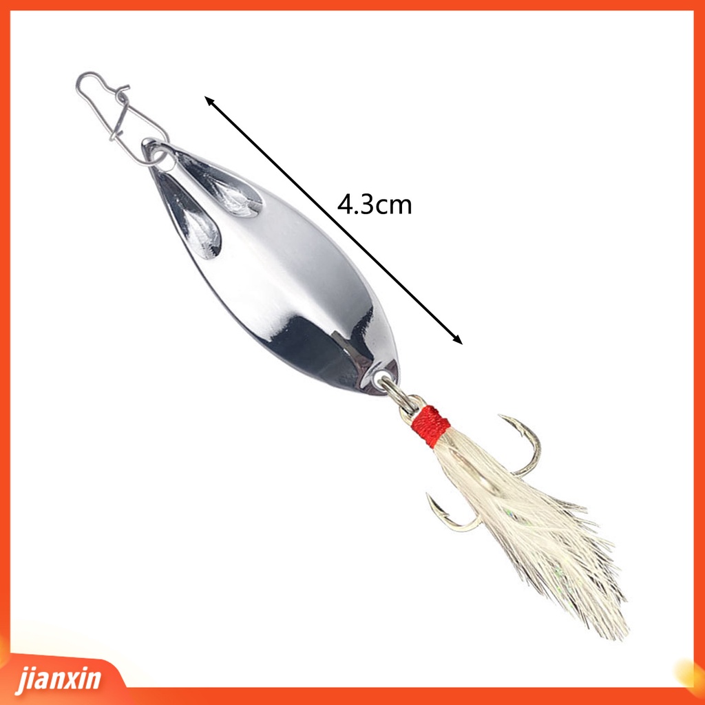 (In Stock) 4.3cm /10g Sequin Bait Treble Hook Desain Bulu Tajam Meningkatkan Tingkat Memancing Umpan Sequin Keras Pin Umpan Memancing Luar Ruangan