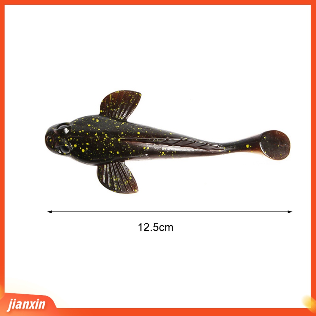 (In Stock) 17g /12.5cm Umpan Lembut Sangat Simulasi T-tail Desain Angling Karet Lembut Ikan Bintik Hitam T-tail Bionic Umpan Perlengkapan Memancing