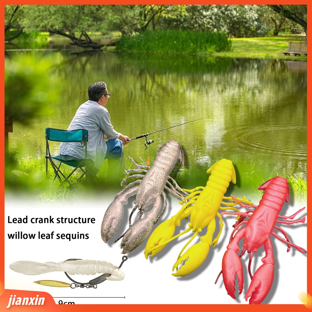 (In Stock) 9cm /12.5g Umpan Pancing Berongga Simulasi Realistis Menggoda Angling Karet Lembut Mengambang Lobster Umpan Buatan Memancing Luar Ruangan