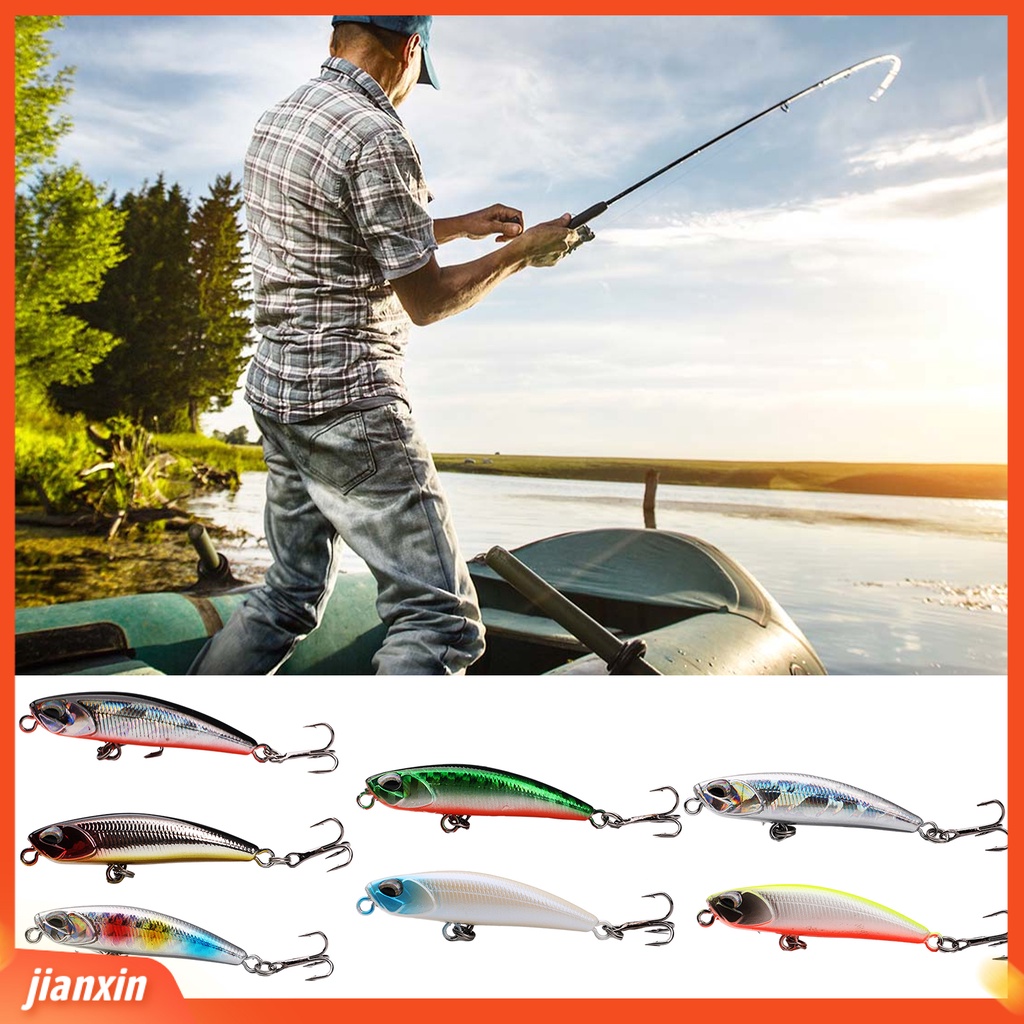 (In Stock) 5cm/5g Umpan Bionik Desain Simulasi Warna Terang Tenggelam Lambat 3D Mata Ikan Dengan Kait Tajam Air Asin Air Tawar Sangat Simulasi Keras Memikat Perlengkapan Memancing