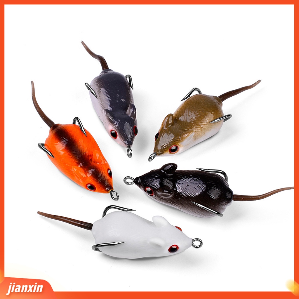 (In Stock) 5cm 9g Silikon Umpan Tikus Fleksibel Tajam Kait Umpan Tikus Dengan Kait Ganda Aksesori Memancing