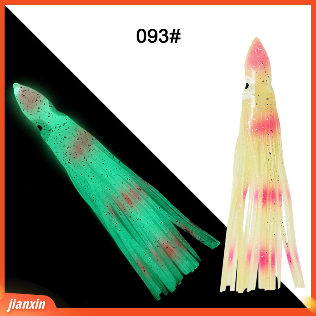 (In Stock) 5Pcs/Set 9cm Bercahaya Lembut Berbentuk Gurita Umpan Palsu Faux Lure Fishing Tackle