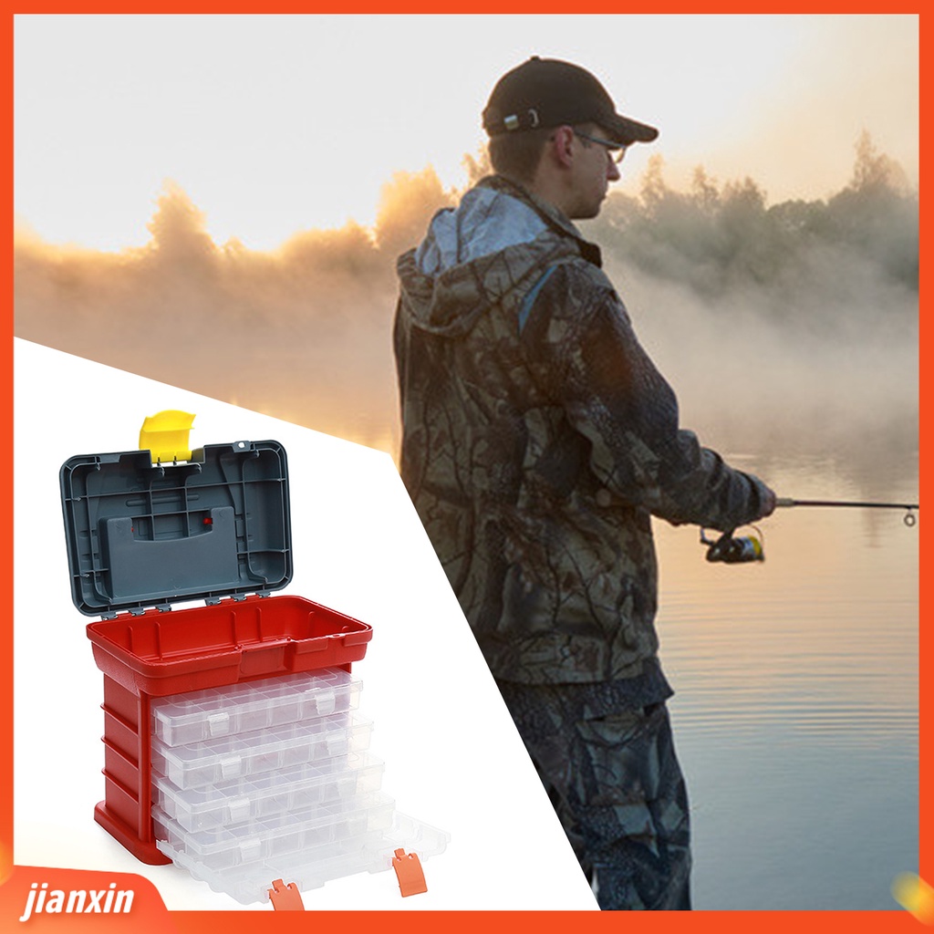 (In Stock) Tool Box Kotak 4-Layer Hemat Ruang Kokoh Multi Guna Detachable Tackle Untuk Memancing