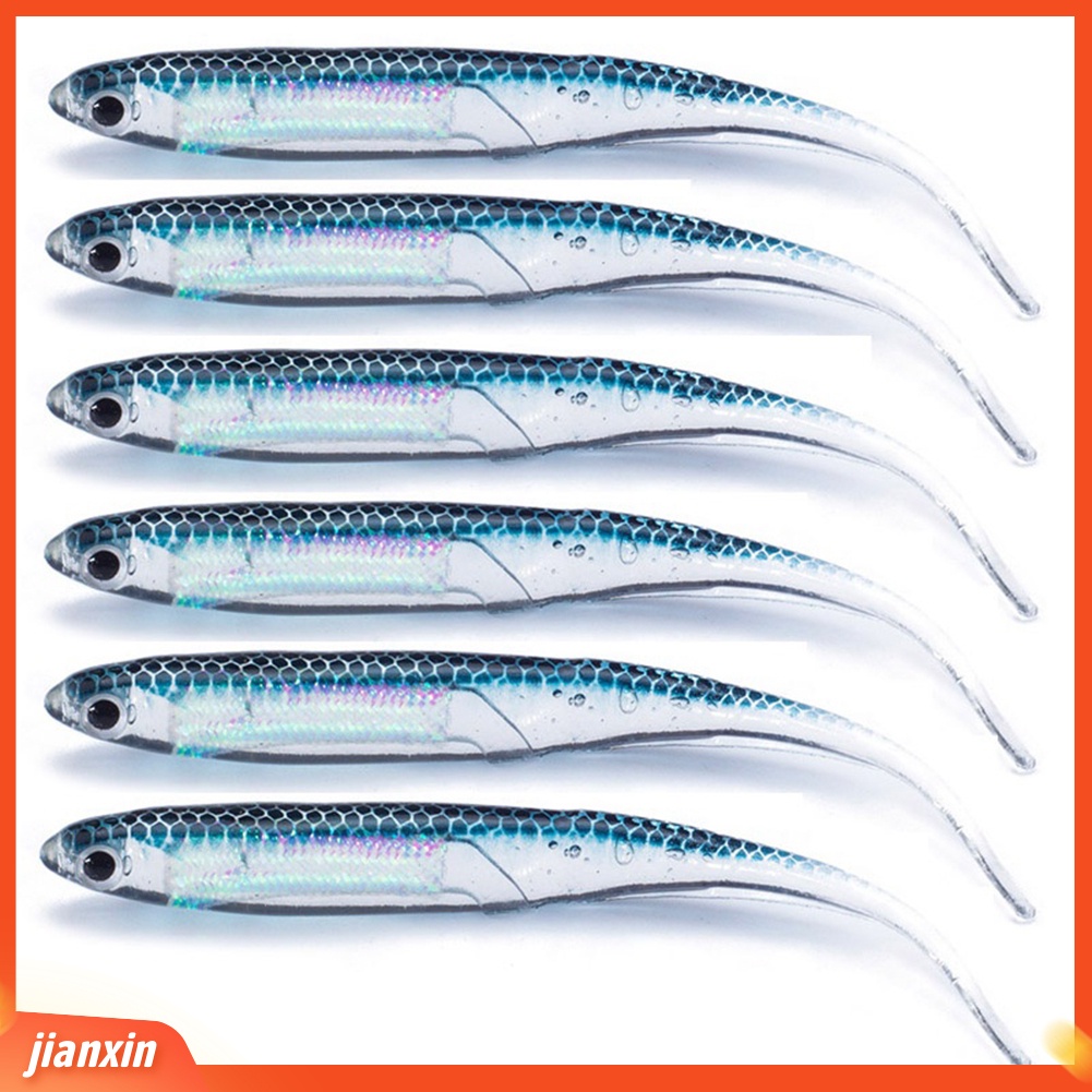 (In Stock) 6Pcs /Set Multicolor 10cm Soft Lure Fish Jig Kepala Umpan Pancing Tackle Tools