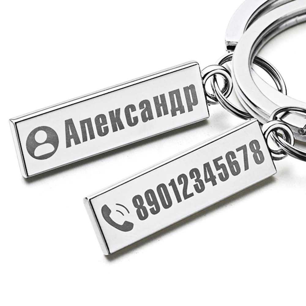 Gantungan Kunci Plat Stainless Steel Anti Lost Key Chain 26mm BURNHILDA