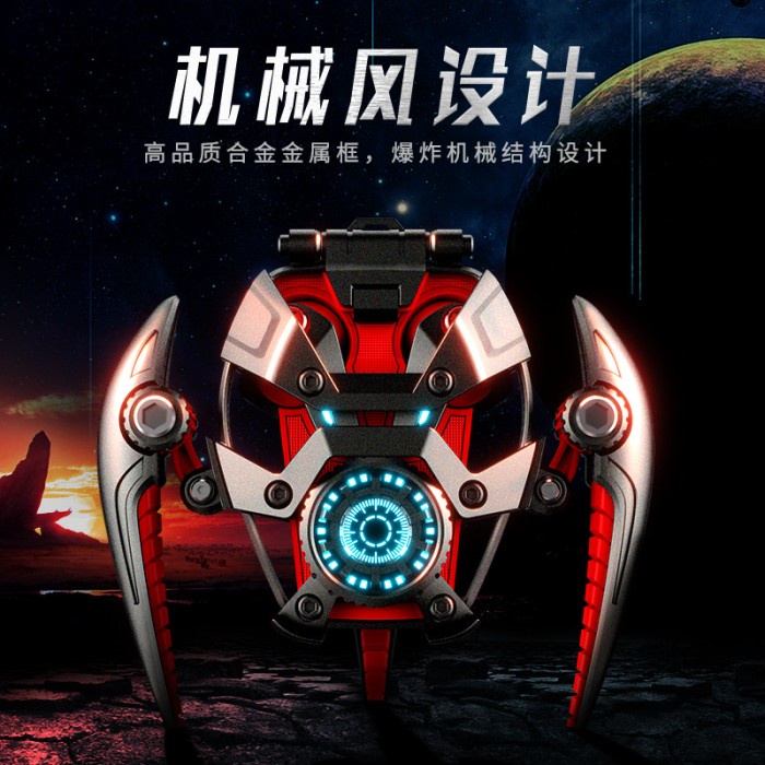 Original Mecha TWS Bluetooth Earphone Clear Sound Gaming Sport Future - Merah