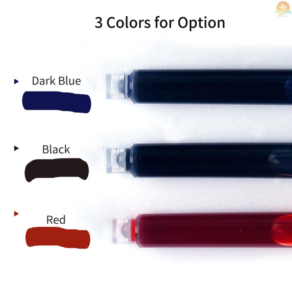 In Stock 50buah Cartridge Tinta Fountain Pen Cartridge Isi Ulang Tinta Warna Merah Dengan Diameter Lubang 3.4 mm Untuk Perlengkapan Alat Tulis Tulis Tulis Siswa Sekolah Kantor