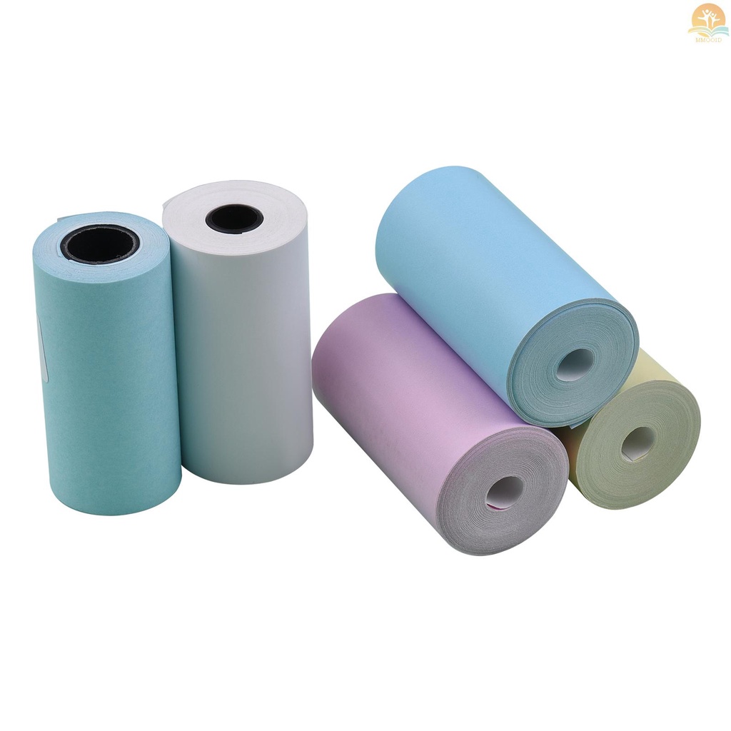 In Stock 5PCS Color Thermal Paper Roll Set 57x30mm/2.17x1.18in Kwitansi Foto Gambar Memo Printing Kompatibel Dengan Peripage/Paperang Pocket Printer Instant Photo Printer