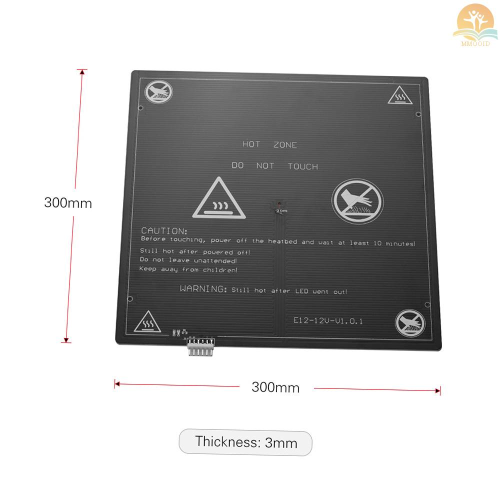 In Stock 12V 3D Printer Hot bed Pemanas Platform Heatbed Aluminium300 * 300 * 3mm Dengan Kabel Kawat Hot-bed Untuk Anet E12 3D Printer Upgrade Pemasok (1pcs)