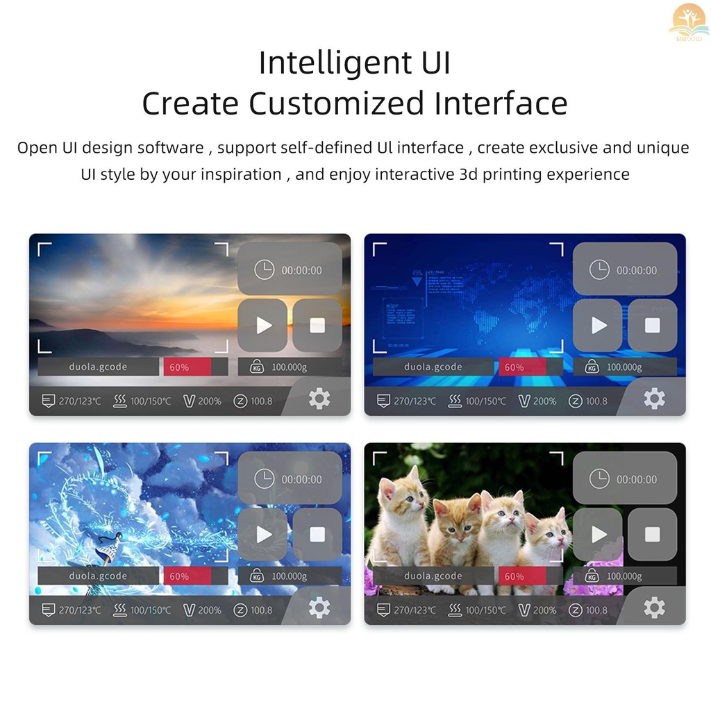 In Stock CREALITY 3D Pad Mini 4.3inci Display Screen Support Timbang Digital Deteksi Real-time Resume Printing Filamen Lari 11bahasa Sistem Cerdas Cetak Model UI