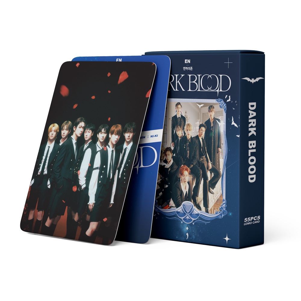 55pcs /box EN-HYPEN DARK BLOOD Photocards Album Sunoo Heeseung Jay Jake Niki Sunghoon Jungwon Lomo Kartu ENHYPEN Kpop Postcards